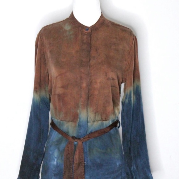 Anthropologie Cloth & Stone Perla Tie-Dye Maxi Shirtdress Size S - Picture 4 of 9